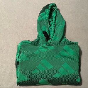 Adidas Green Hoodie with Black Accents